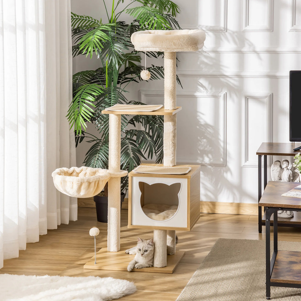 Panier niche en sisal pour chat, coloris beige