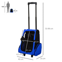 Sac de transport à roulettes, poignée télescopique déployée