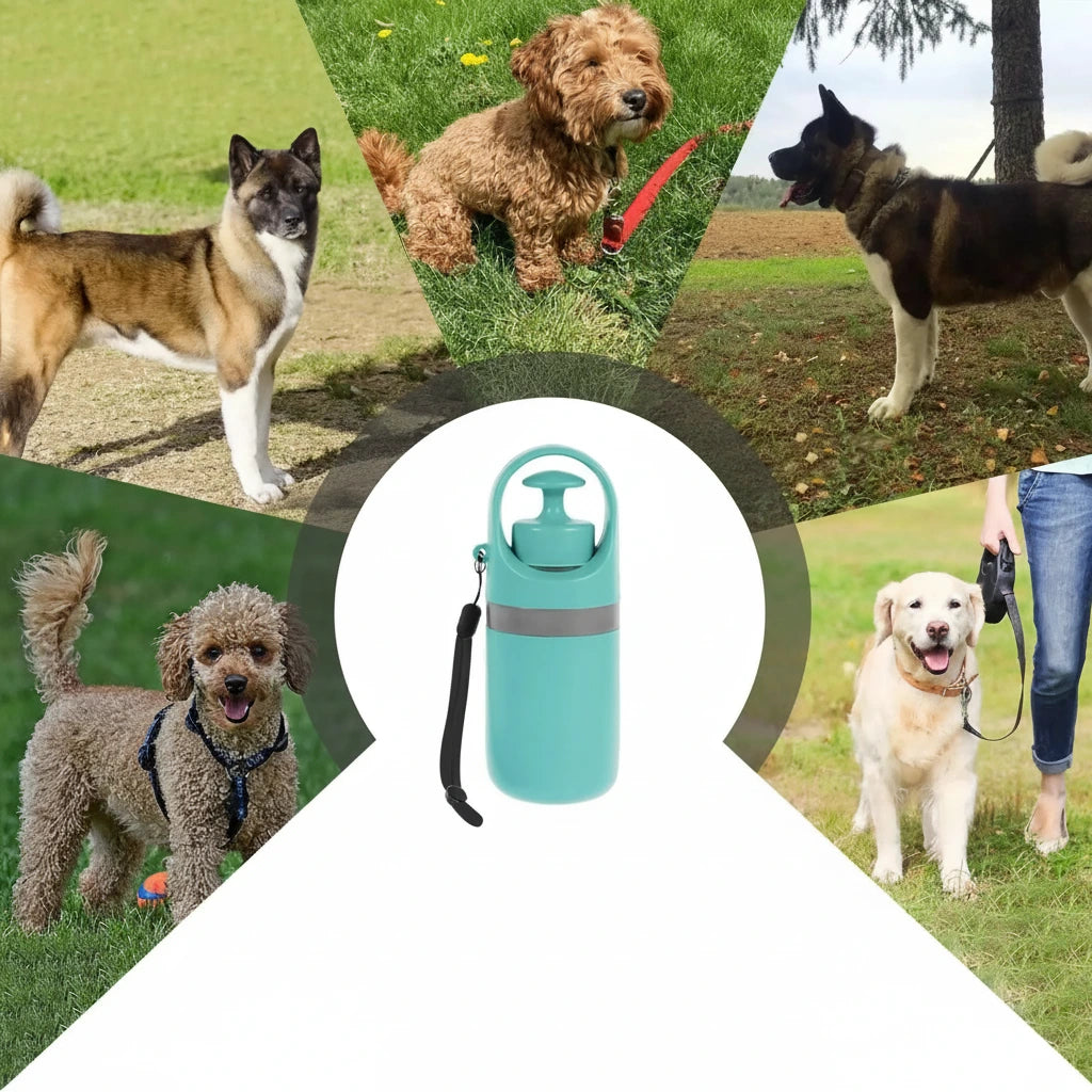 Ramasse-crottes pliable pour chien en situation, vue 2