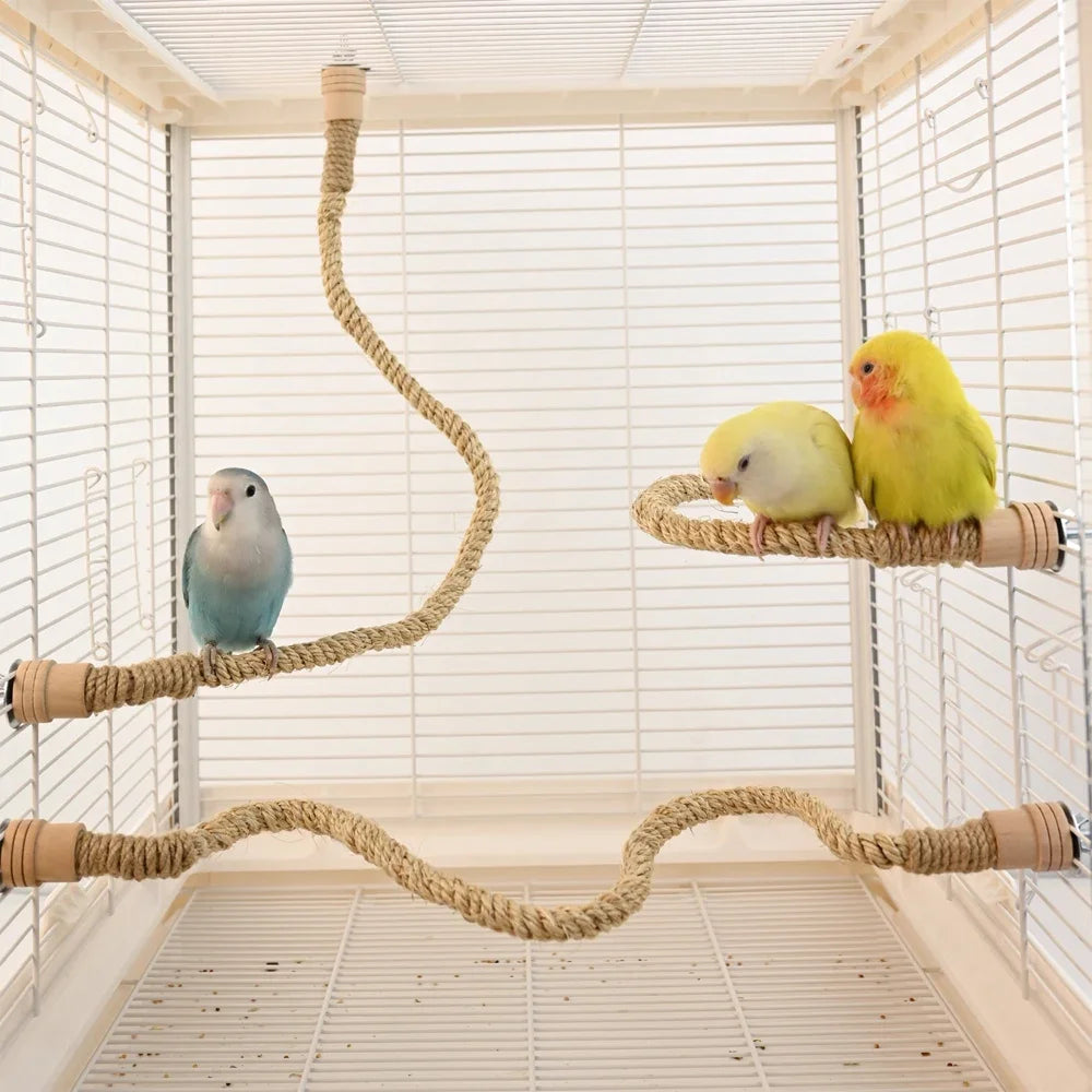 Corde à grimper flexible pour oiseau - vue d'ensemble