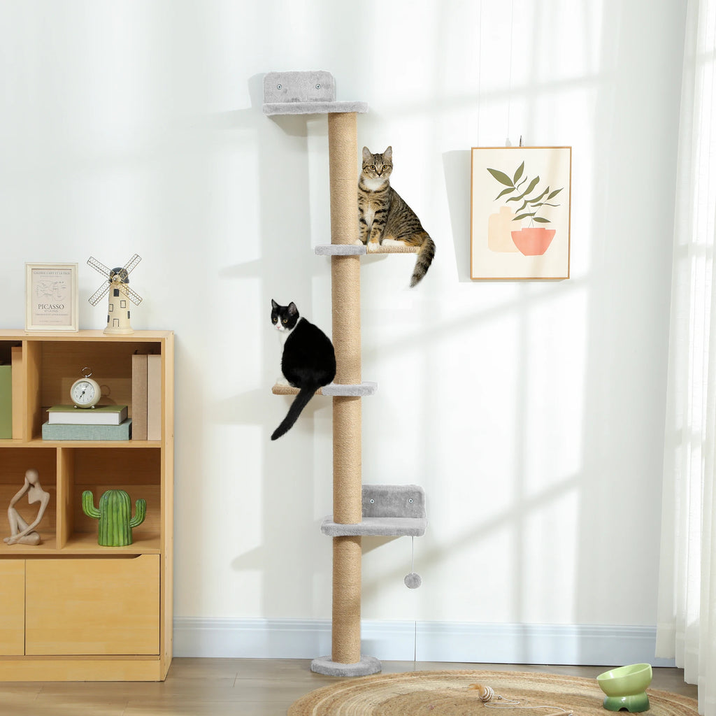 Étagères murales pour chat - détail du griffoir en jute
