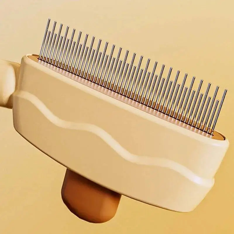 Brosse utilisée sur le pelage d'un chat