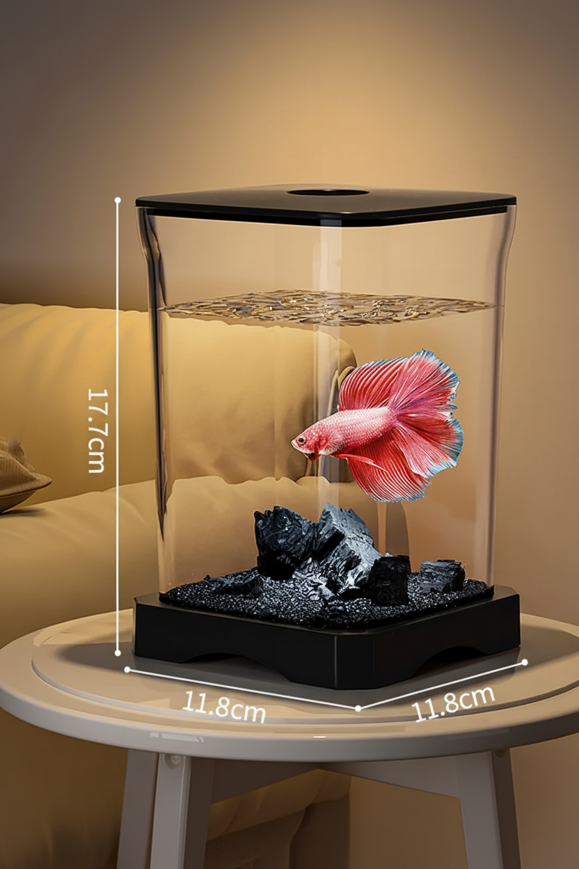 Kit aquarium débutant, coloris noir, dimensions
