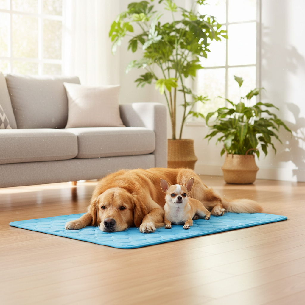 Couchage en maille respirante bleu pour chien et chat