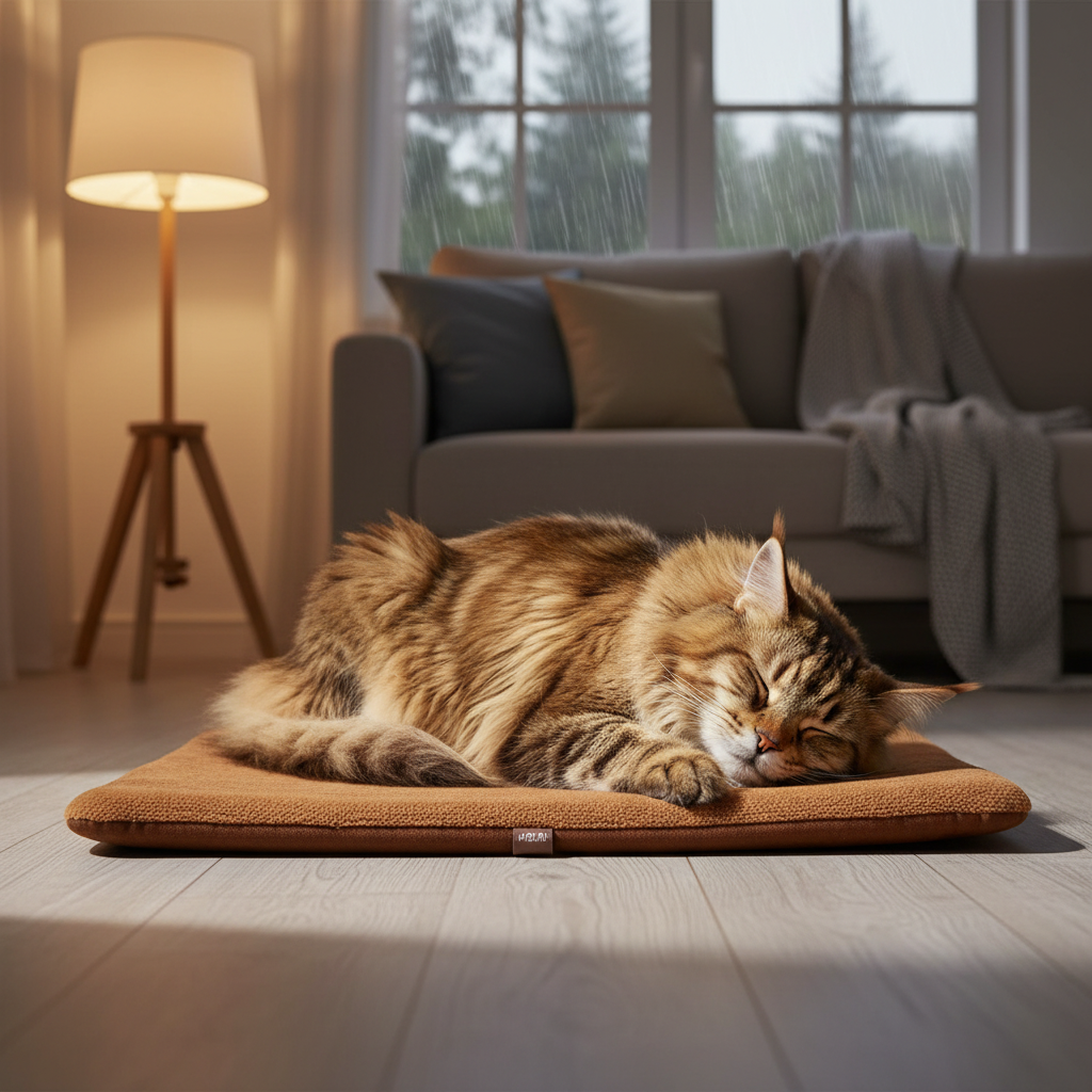 Couchage réfléchissant marron pour chien et chat, vue 2