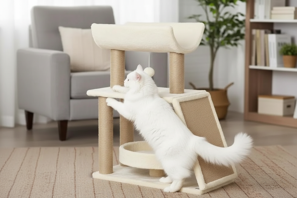 Chat blanc minimaliste