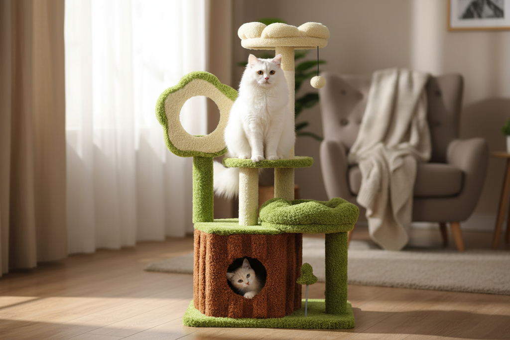 Chat dans le cocon