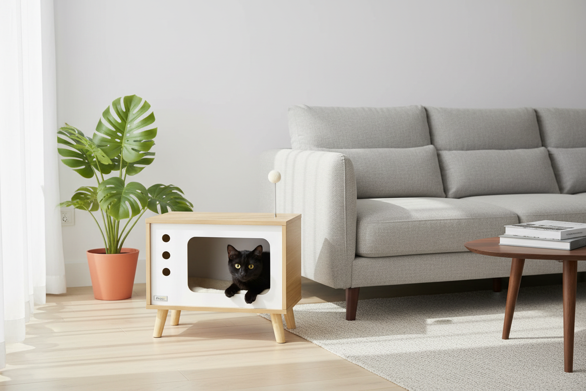 Chat noir qui épie
