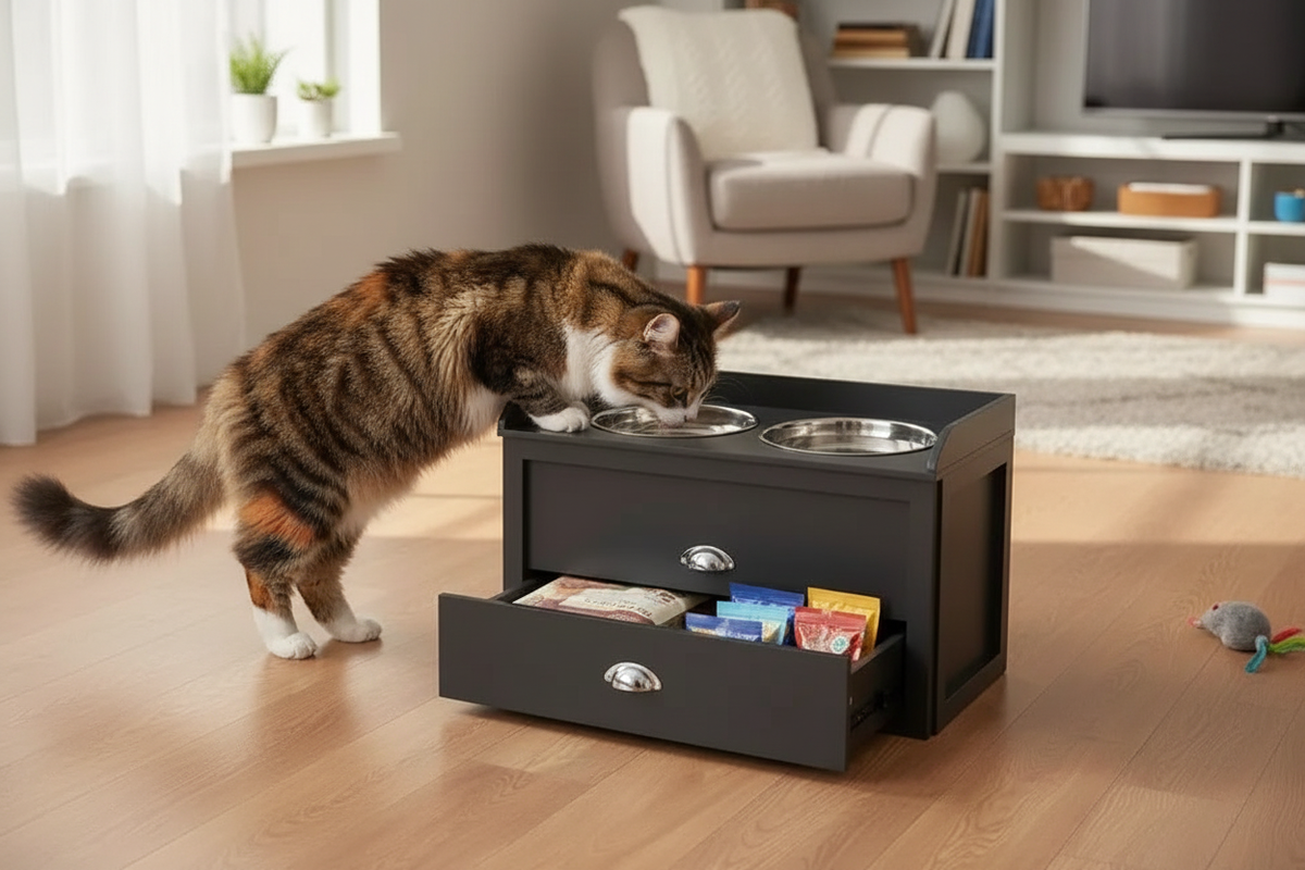 Chat qui mange