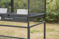 Détail de la construction métallique de la cage à oiseaux