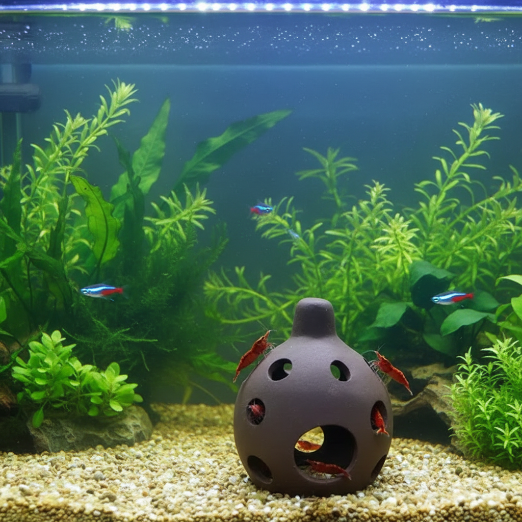 Abri en céramique pour aquarium, vue arrière