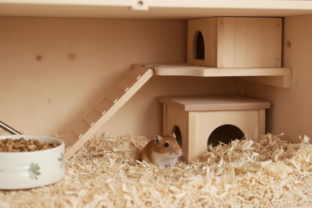 Gerbille dans sa cabane