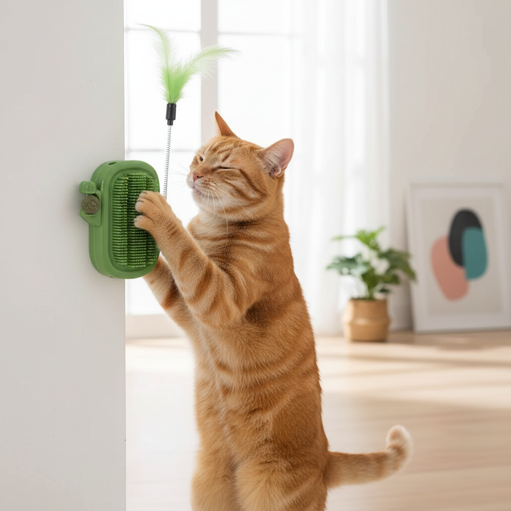Griffoir cactus interactif pour chat - coloris vert