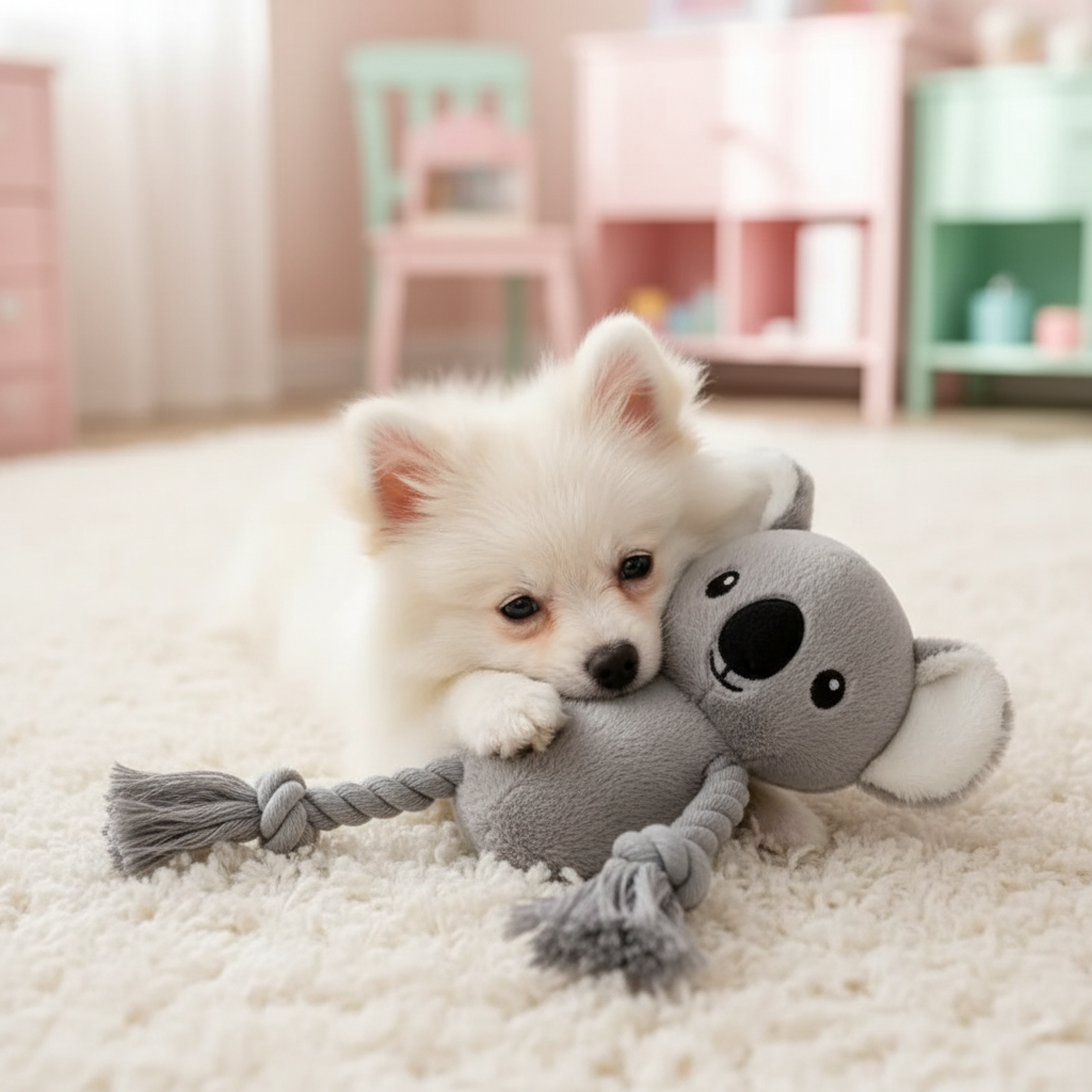 Jouet peluche indestructible pour chien, modèle koala