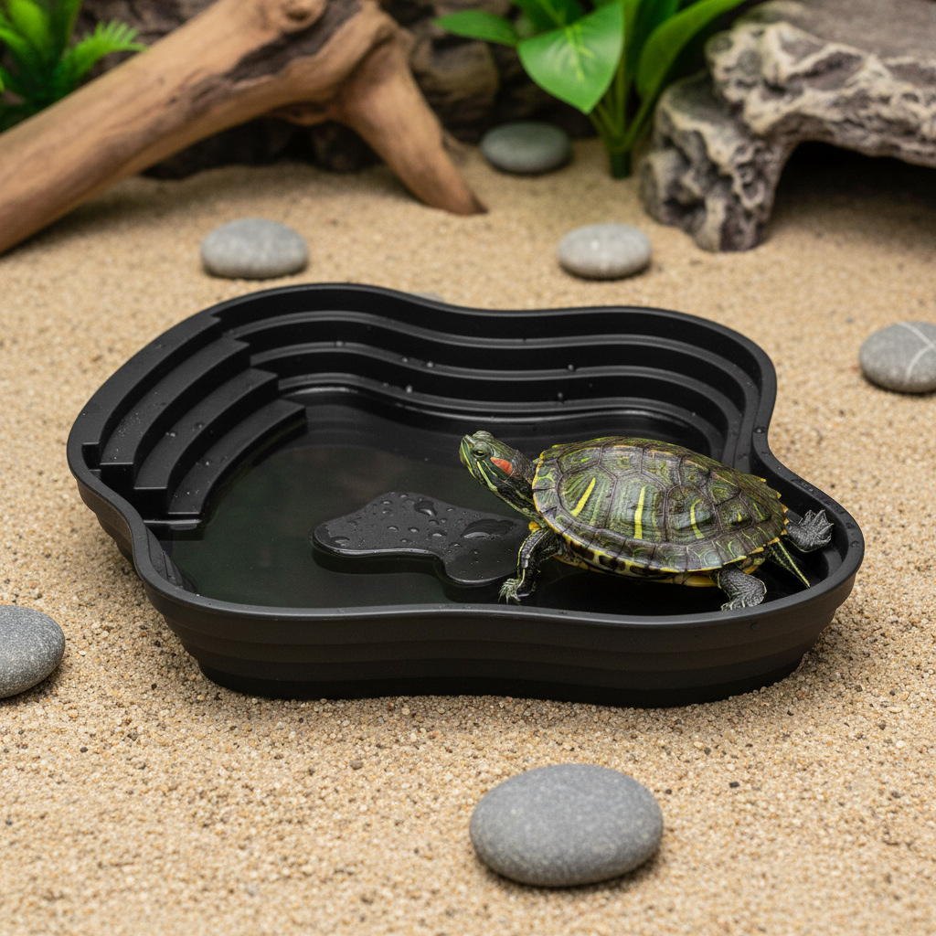 Bassin polyvalent noir taille S pour tortue