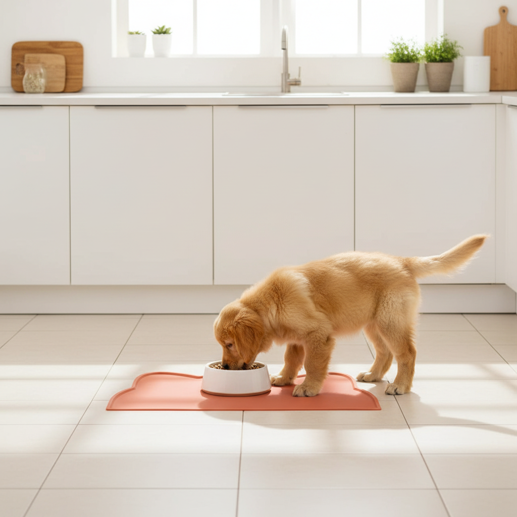 Gamelle pliable imperméable orange pour chien et chat