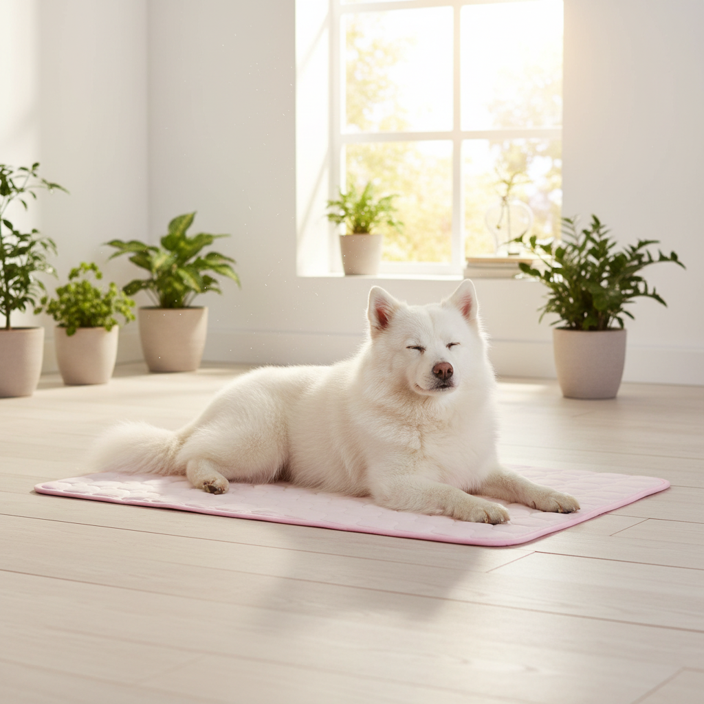 Couchage en maille respirante rose pour chien et chat