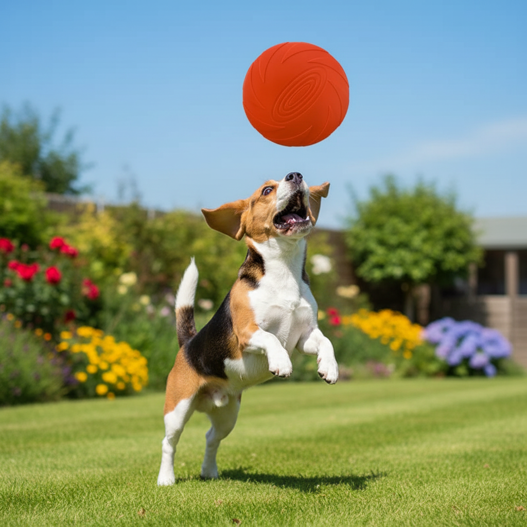 Frisbee pour chien coloris rouge