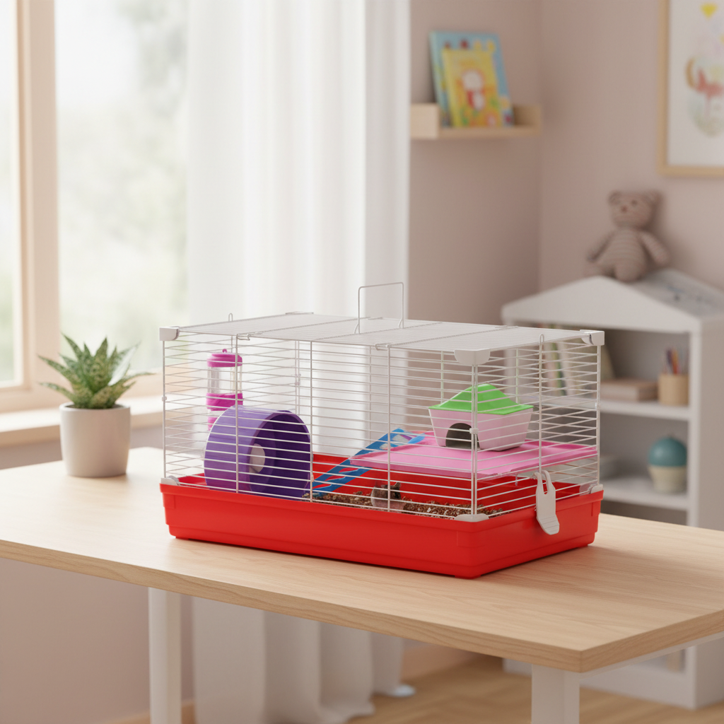 Cage hamster 2 niveaux avec base amovible