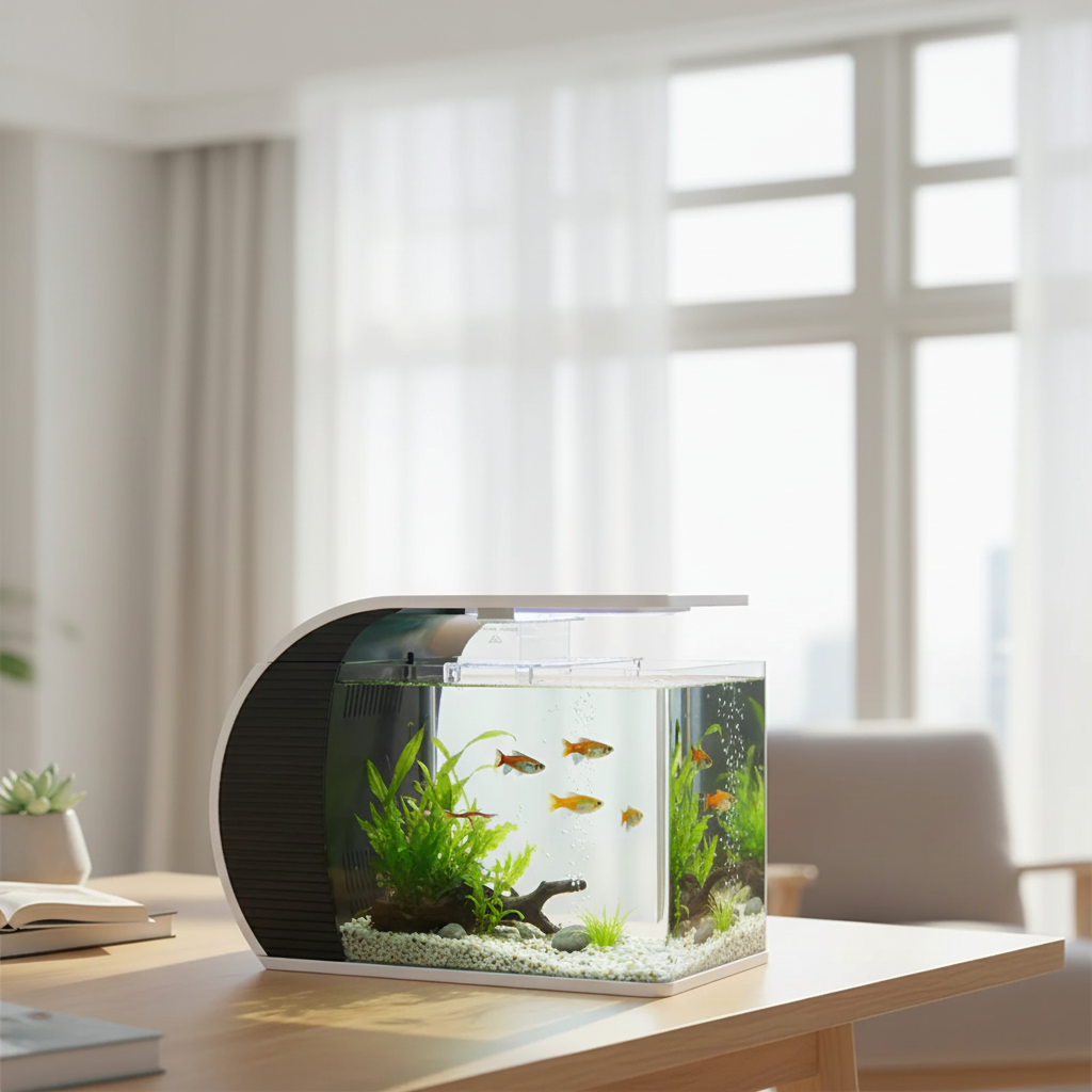 Kit aquarium avec éclairage LED sous une autre teinte