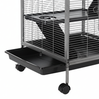 Cage 4 niveaux vue de face avec rampes et accessoires