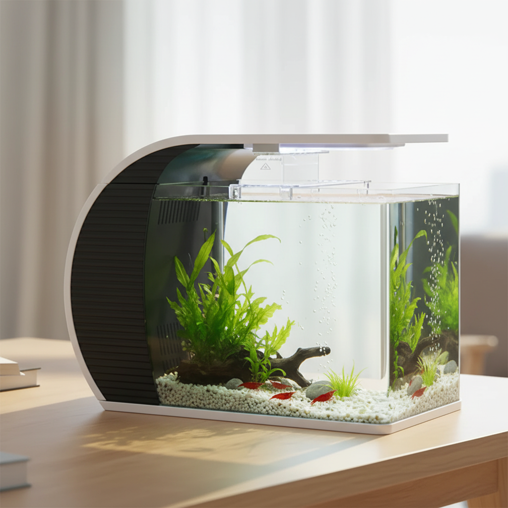 Kit aquarium de bureau avec éclairage LED 3 couleurs