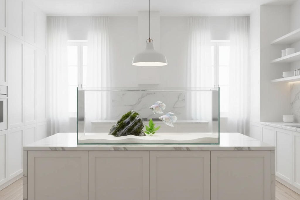 Aquarium rectangulaire en verre vide, sans décor