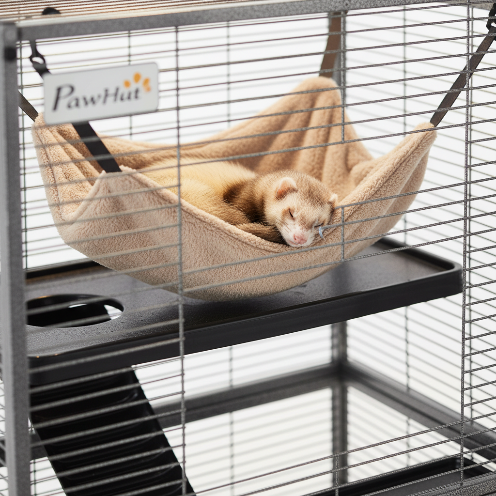 Cage à 4 niveaux avec hamac installé