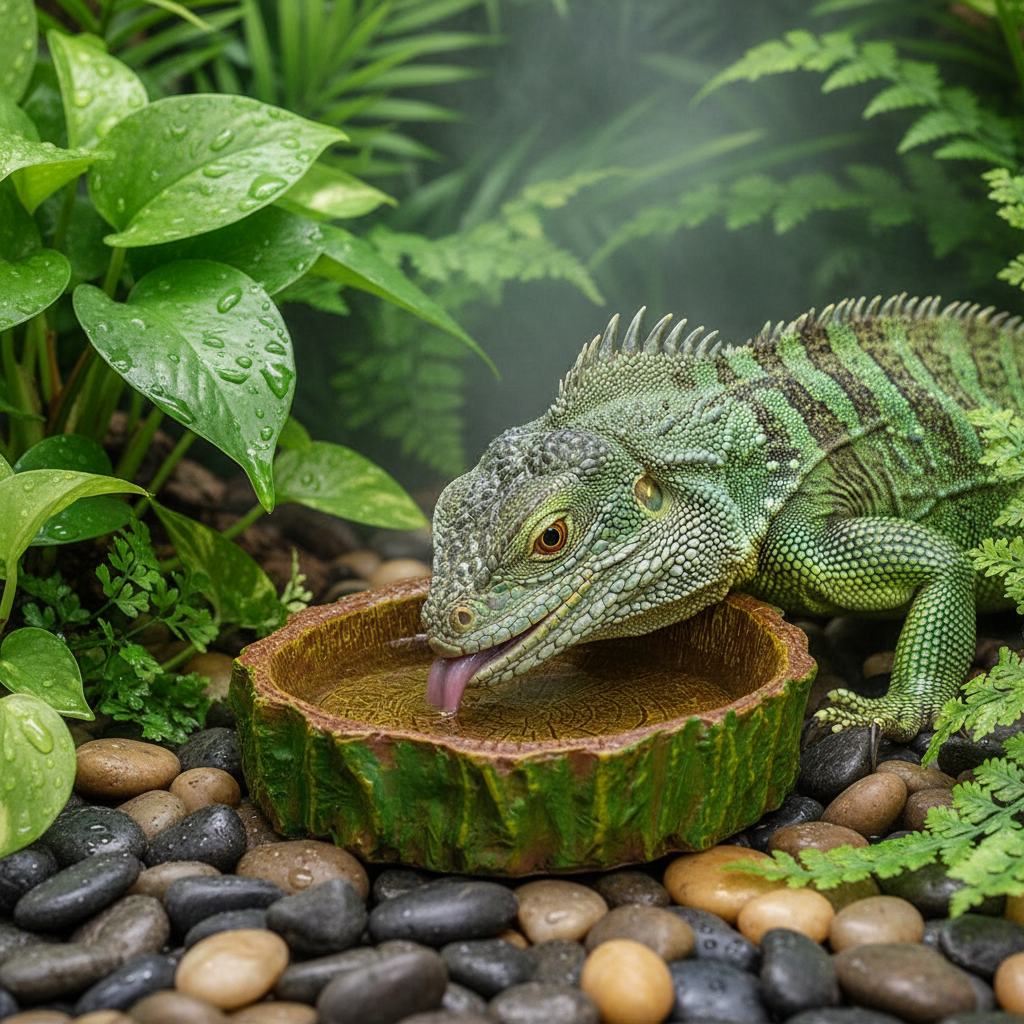 Gamelle reptile forme souche d'arbre, modèle 10