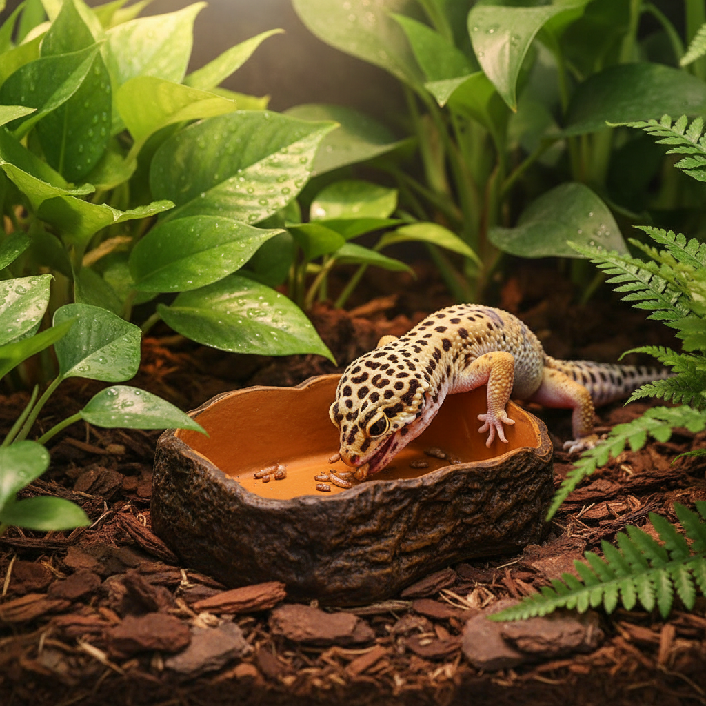 Gamelle reptile forme souche d'arbre, modèle 7