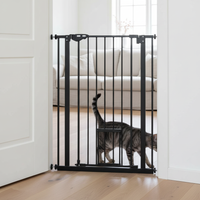 Barrière de sécurité pour chat - acier noir, vue de face