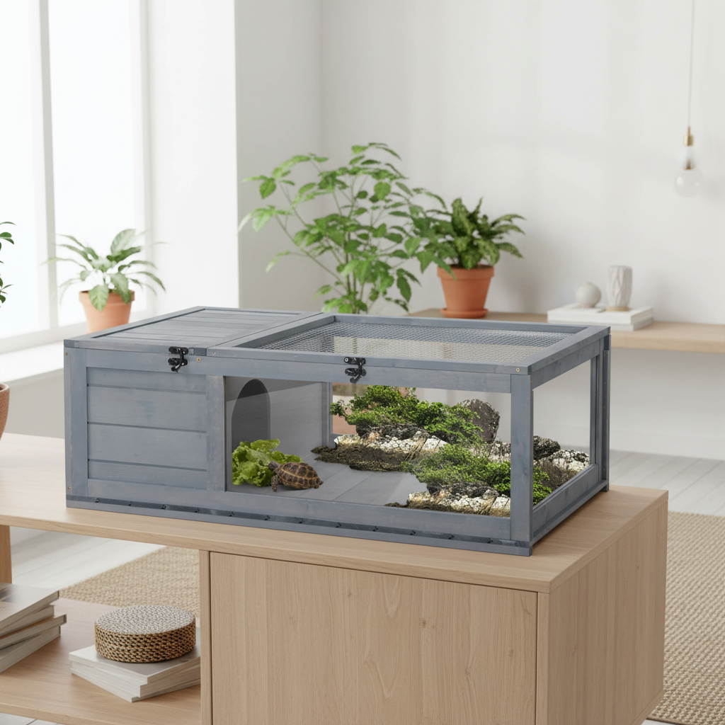 Enclos pour tortue et petits NAC - vue du dessus