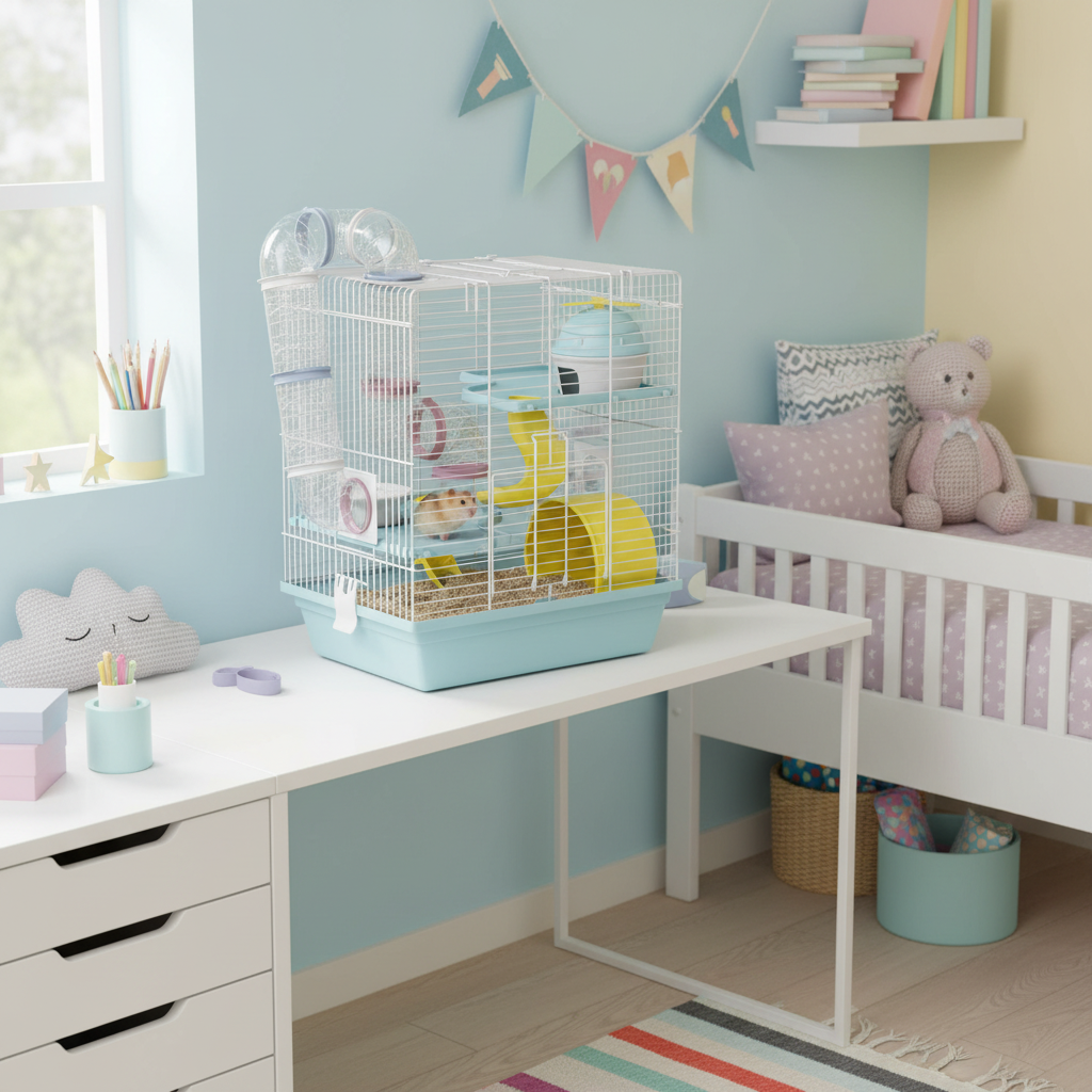 Cage pour hamster, vue d'ensemble