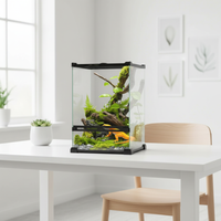 Petit terrarium en verre pour reptiles - vue du dessus