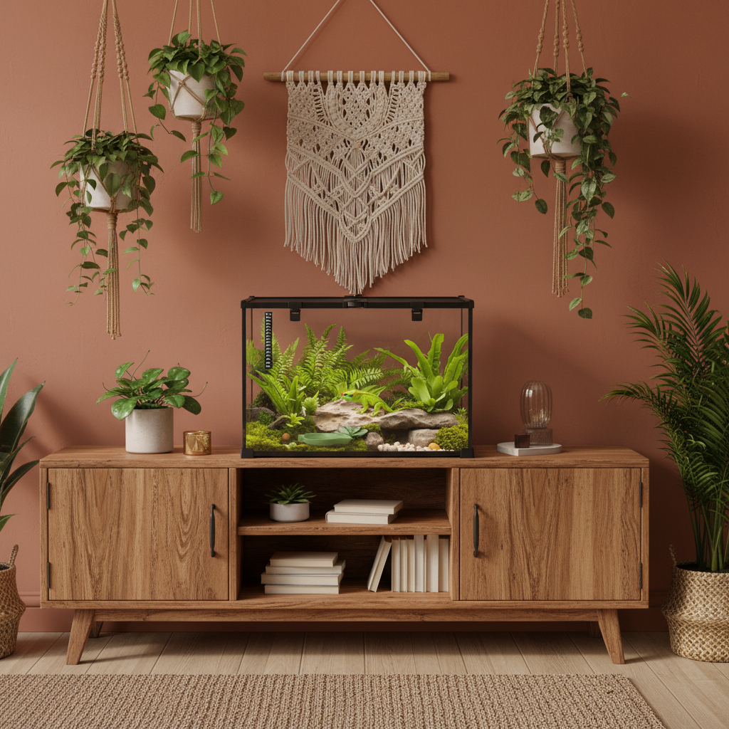 Boîte d'élevage pour reptiles avec couvercle coulissant