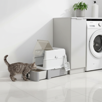 Bac à litière pour chat - tiroir coulissant ouvert