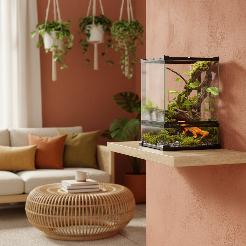 Petit terrarium en verre pour reptiles 12L - vue d'ensemble