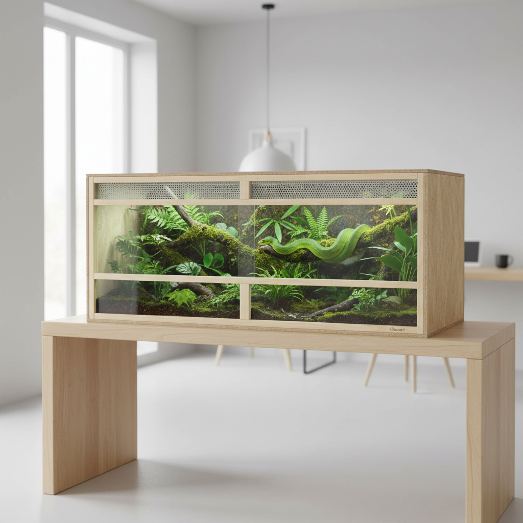 Porte vitrée coulissante du terrarium