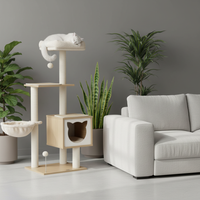 Panier niche en sisal pour chat, vue de dessus