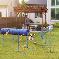Kit d'agilité pour chien - parcours installé en extérieur